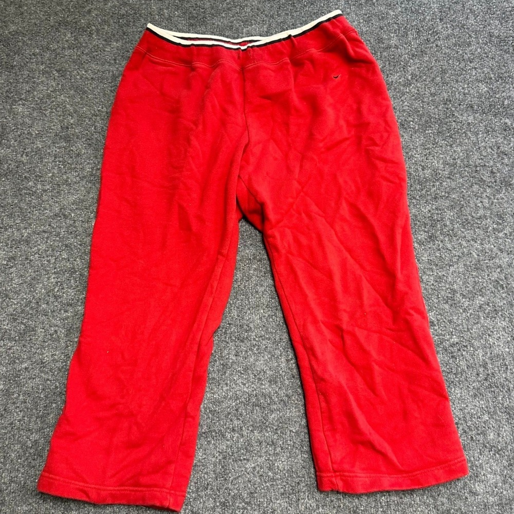 Nike Sweatpants Womens Size L Red Cotton Cropped Capri Athletic Relaxed Fit